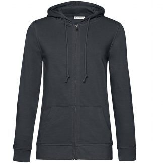Sudadera orgánica con capucha y cremallera mujer