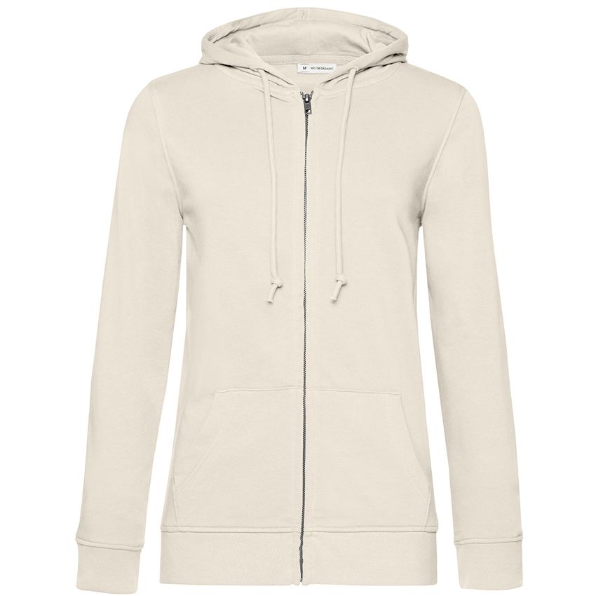 Sudadera orgánica con capucha y cremallera mujer