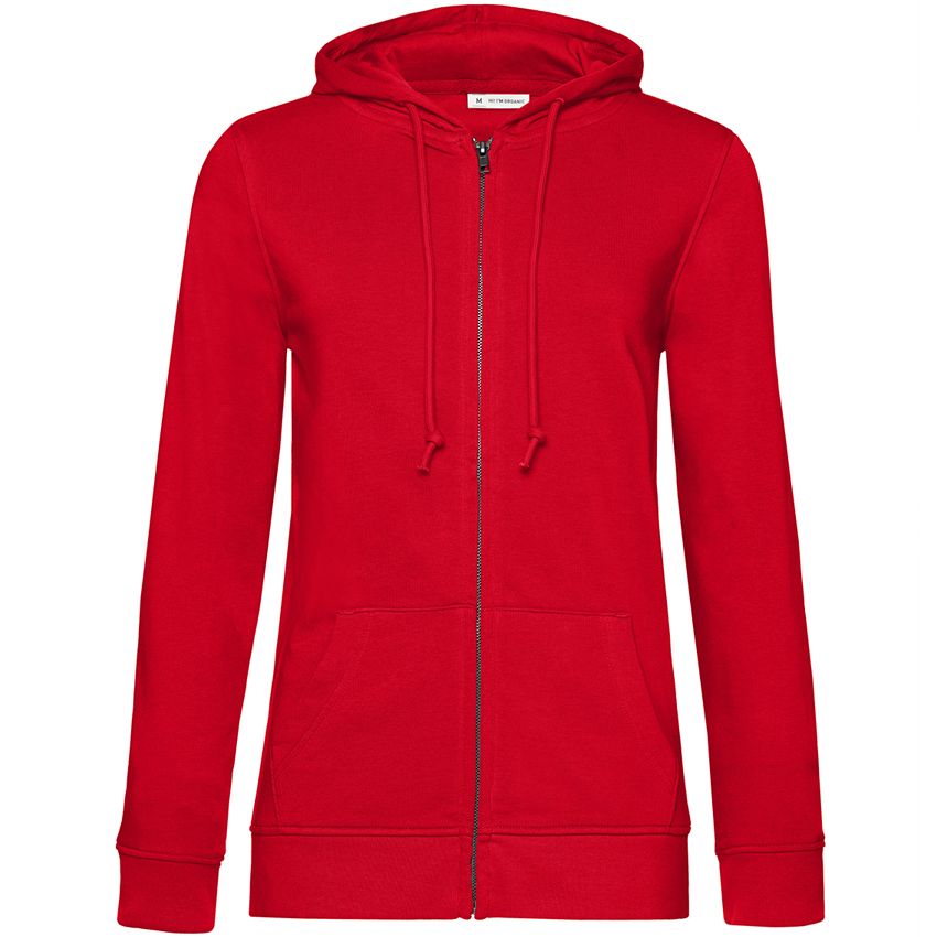 Sudadera orgánica con capucha y cremallera mujer