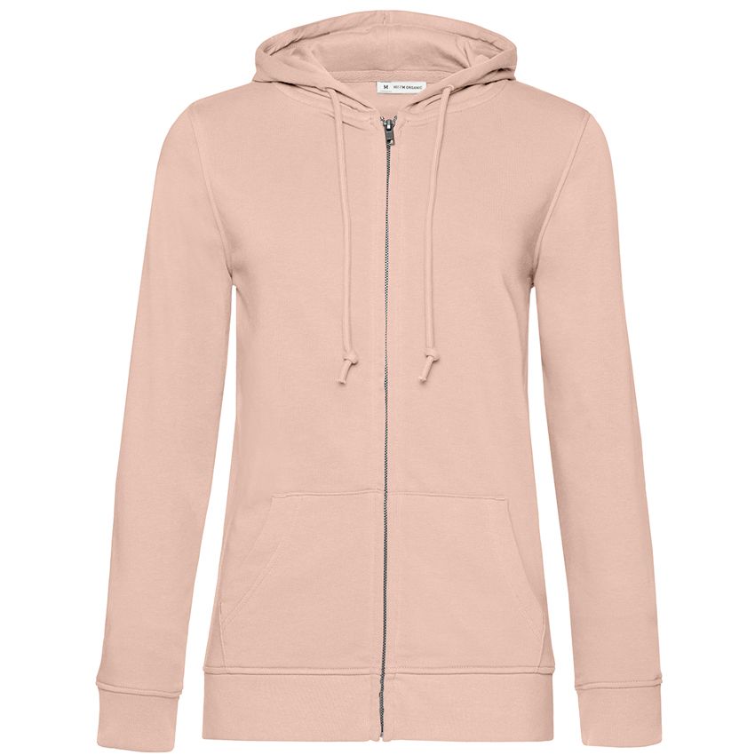 Sudadera orgánica con capucha y cremallera mujer